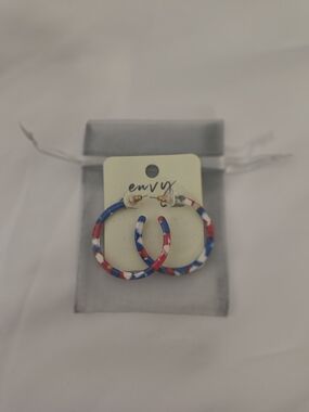envy Red, White & Blue Hoop Earrings